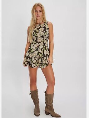 Free People Raven Printed Minidress